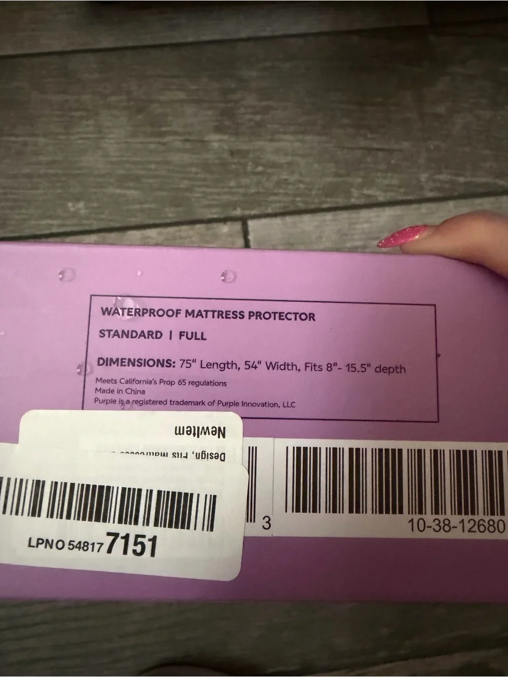 NIB Purple Waterproof Mattress Protector – Full, Gold-Standard Protection